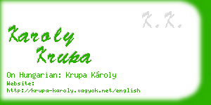 karoly krupa business card